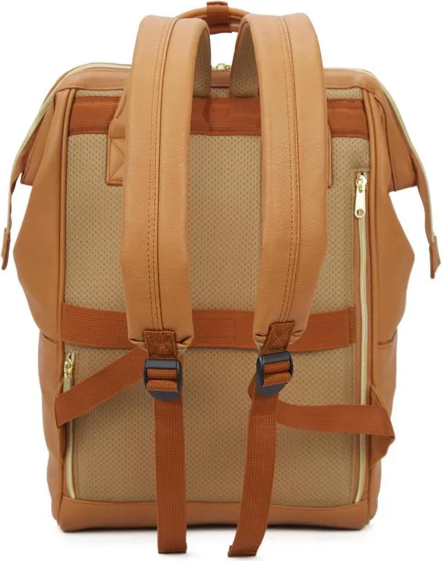 Alt view image 2 of 5 - Kah&Kee Leather Backpack for Women and Men 16-inch Laptop Bag | Teacher Professional, Diaper Bag Backpack, Ideal for Work, School, Nurse, College & Travel (Camel Beige, Large)