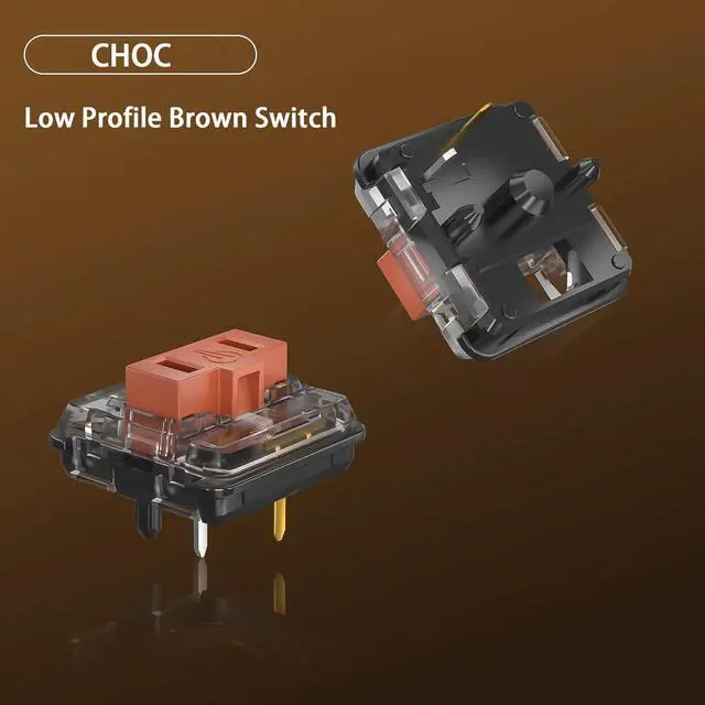 Alt view image 2 of 5 - Kailh Choc Low Profile Brown Mechanical Keyboard Switches,1350 Chocolate Tactile 5-Pin 50gf RGB SMD Gaming Switch (Brown 90Pcs)