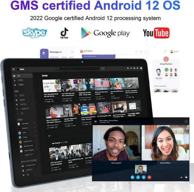 Alt view image 2 of 5 - Kinstone Android 12 Tablet - 10 Inch, 6GB RAM + 128GB ROM, 1TB Expanded, 5G Wi-Fi, 5MP Camera, 6000mAh Battery, Gaming Tablet, 1280 * 800 IPS Screen