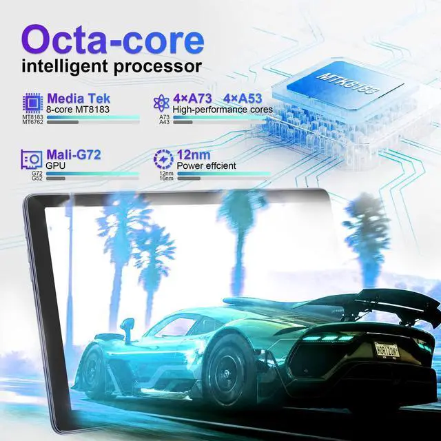 Alt view image 3 of 5 - Kinstone Android 12 Tablet - 10 Inch, 6GB RAM + 128GB ROM, 1TB Expanded, 5G Wi-Fi, 5MP Camera, 6000mAh Battery, Gaming Tablet, 1280 * 800 IPS Screen
