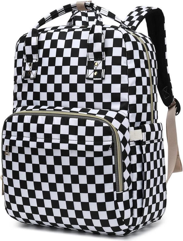 Checkered backpacks for school sale