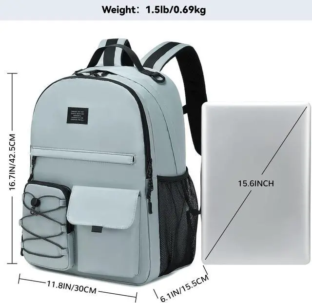 Alt view image 2 of 5 - Lohol Fashion Backpack with Anti Theft Pocket, Water Resistant Travel Daypack for Teen Girls & Boys (Smoky Grey)