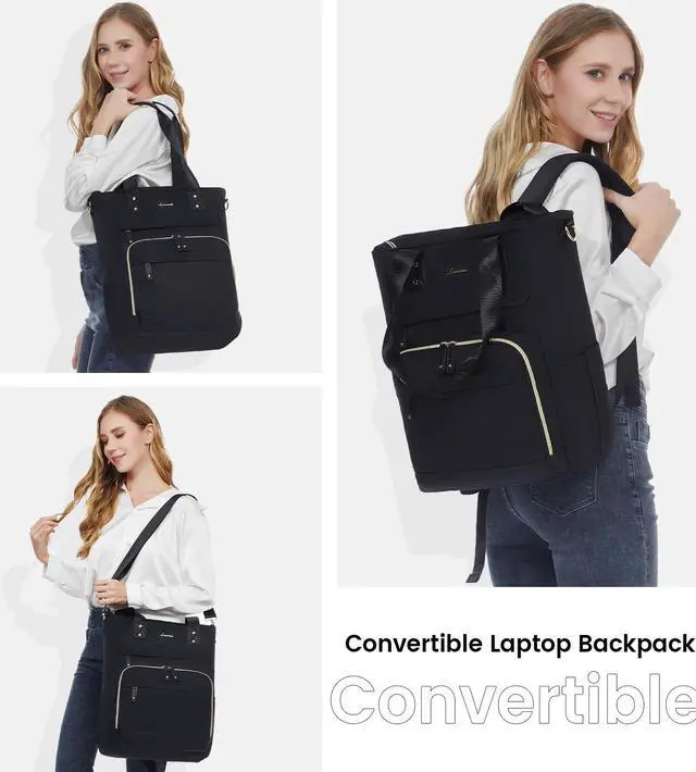 Alt view image 2 of 5 - LOVEVOOK Laptop Backpack for Women, 17 Inch Work Backpack with Laptop Compartment, Water Resistant Computer Backpack for College, Travel, Commuter