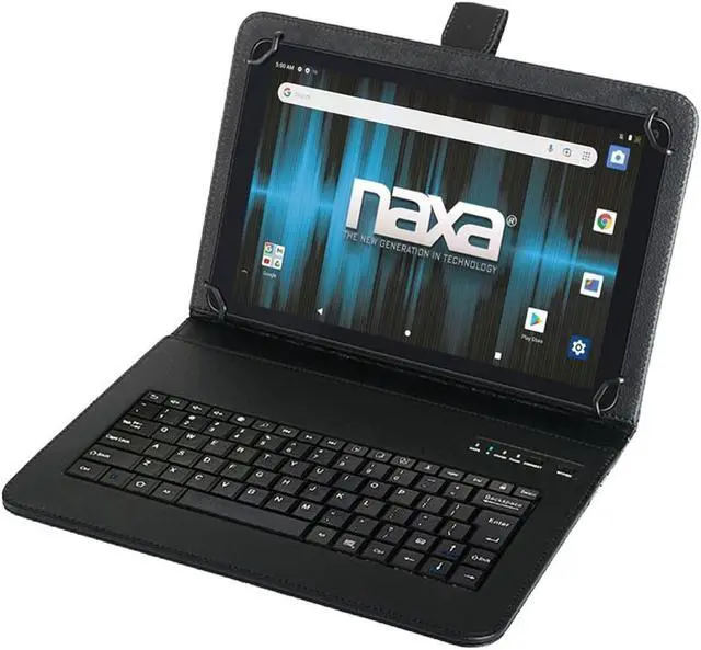 Alt view image 3 of 4 - Naxa NID-1021 Core Android 11 Tablet with 10.1 HD IPS Screen and USB Keyboard Case, 1.6 GHz Quad Core Processor, 2GB Ram, 16GB Storage, Front and Rear Cameras, Speaker and Microphone, Black