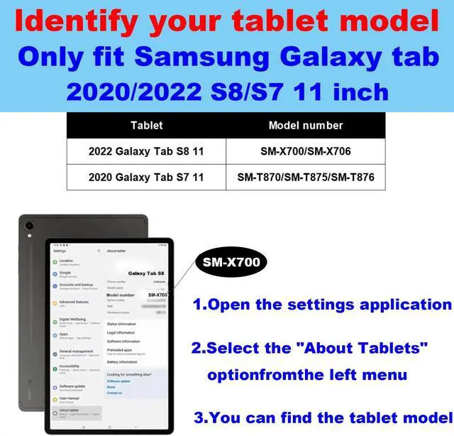 Alt view image 2 of 5 - NANRUIL for Samsung Galaxy Tab S7/S8 11 inch Case with S Pen Holder 2020/2022 Model(SM-X700/X706/T870/T875/T876) Genuine Leather Cover Protective Shell,Auto Wake/Sleep.Blue