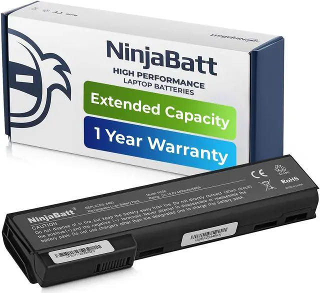 Main image of NinjaBatt Battery for HP 8460P 628668-001 8470P 8570P 628666-001 628670-001 6560B CC06 631243-001 CC09 CC06XL 634089-001 634087-001 6465B 6470B 6460B - High Performance [6 Cells/4400mAh/48Wh]