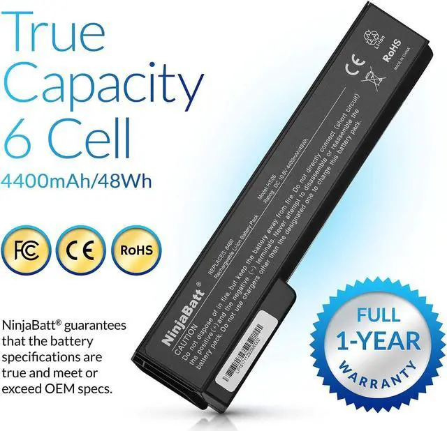 Alt view image 4 of 5 - NinjaBatt Battery for HP 8460P 628668-001 8470P 8570P 628666-001 628670-001 6560B CC06 631243-001 CC09 CC06XL 634089-001 634087-001 6465B 6470B 6460B - High Performance [6 Cells/4400mAh/48Wh]