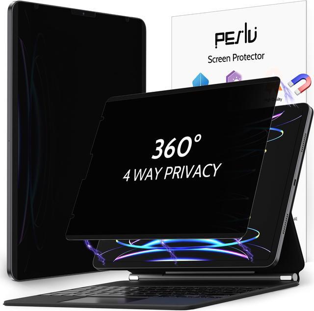 Main image of Peslv 4 Way Magnetic Privacy Screen Protector for iPad Pro 12.9 Inch 2018 2020 2021 2022, Removable 360 Degree Spy Private Black Security Screen Filter, Easy Install Anti Blue Light Glare