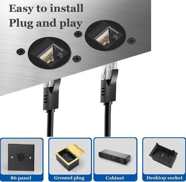 Alt view image 3 of 5 - PENGLIN 10PCS D-Type CAT6A Panel Mount Connector, RJ45 Pass-Through Connector Female to Female, RJ45 Ethernet LAN Network Coupler for CAT6a/CAT6/CAT5E/CAT5