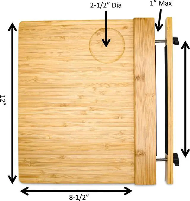 Alt view image 3 of 5 - Practical Products Laptop Stand - Portable Bamboo Laptop Holder for Travel, Luggage, Airport - 150 lbs Load Capacity
