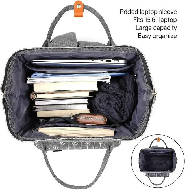 Alt view image 2 of 5 - RJEU Travel Backpack for Women, Laptop Backpack with Usb Charging Port, Anti Theft Water Resistant College School Bookbag Computer Backpack Fits 17.3 Inch Laptop Notebook