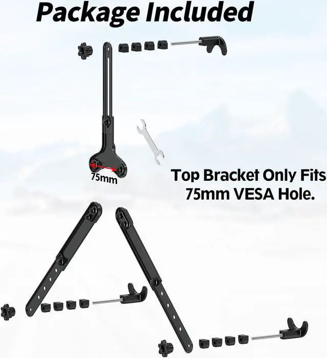Alt view image 4 of 5 - MOUNTUP Dual VESA Monitor Mount Adapters, Universal Non-VESA Mounting Adapter Kits for 19 to 32 Inch Computer Screens, Max Load 17.6lbs VESA Adapters, 2 Packs