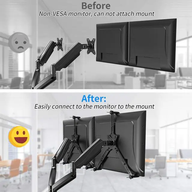 Alt view image 5 of 5 - MOUNTUP Dual VESA Monitor Mount Adapters, Universal Non-VESA Mounting Adapter Kits for 19 to 32 Inch Computer Screens, Max Load 17.6lbs VESA Adapters, 2 Packs