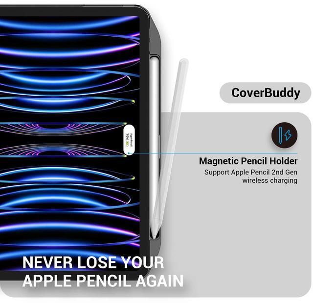Alt view image 4 of 5 - SWITCHEASY CoverBuddy iPad Pro 12.9 Inch Case 2021 with Pencil Holder (5th Gen), Support Apple Pencil Charging - Compatible with Magic Keyboard, Smart Keyboard Folio (White)