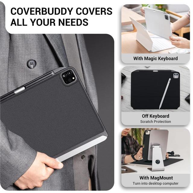 Alt view image 5 of 5 - SWITCHEASY CoverBuddy iPad Pro 12.9 Inch Case 2021 with Pencil Holder (5th Gen), Support Apple Pencil Charging - Compatible with Magic Keyboard, Smart Keyboard Folio (White)