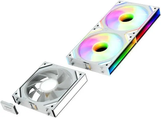 Alt view image 2 of 5 - ICOLER PC Fan JM-V2 120 White Edition Infinity Mirror Module Daisy-Chain ARGB PWM Case Fan 120mm Triple Pack Suitable for Computer Case & CPU Cooling