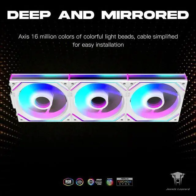 Alt view image 4 of 5 - ICOLER PC Fan JM-V2 120 White Edition Infinity Mirror Module Daisy-Chain ARGB PWM Case Fan 120mm Triple Pack Suitable for Computer Case & CPU Cooling