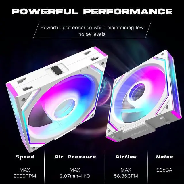 Alt view image 5 of 5 - ICOLER PC Fan JM-V2 120 White Edition Infinity Mirror Module Daisy-Chain ARGB PWM Case Fan 120mm Triple Pack Suitable for Computer Case & CPU Cooling
