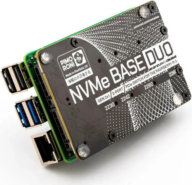 Alt view image 2 of 4 - NVMe Base for Raspberry Pi 5 M.2 HAT PCIe Extension Board (M.2 2230 to 2280 Supported) (0TB (Duo))
