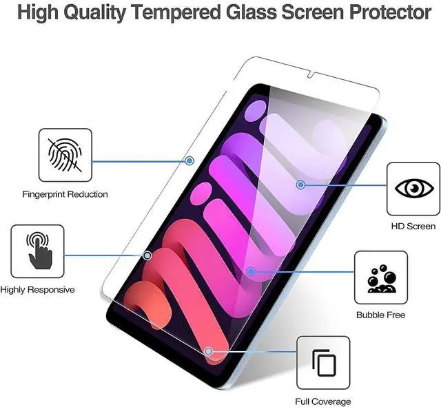 Alt view image 3 of 5 - SAHARA - ZeroDamage Tempered Glass Screen Protector for iPad mini (A17 Pro) and iPad mini (6th Generation 2021), Clear, (ZD00030)