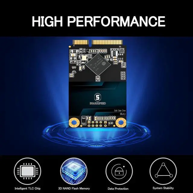 Alt view image 2 of 5 - S SHARKSPEED mSATA SSD 512GB SATA 3 6Gb/s 3D NAND Mini Internal Solid State Drive for Laptop PC Desktop (mSATA, 512GB)