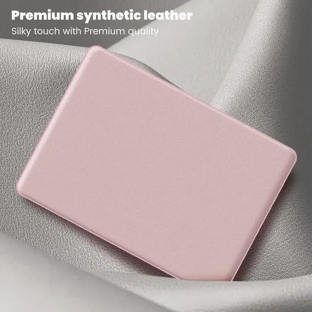 Alt view image 2 of 5 - Batianda Premium PU Leather Protective Case for New MacBook Pro 14-inch 2024 M4 2023 2021 Release M3 M2 Pro Max Chip Elegant PU Leather with Foldable Stand, Full Protection with Ventilation, Pink