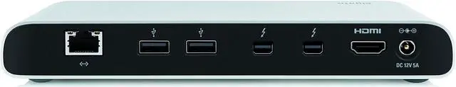 Alt view image 2 of 5 - Elgato Thunderbolt 2 Dock - with 50 cm Thunderbolt Cable, 20Gb/s, 4K Support, 2X Thunderbolt 2, 3X USB 3.0, Audio Input and Output, Gigabit Ethernet, Aluminum Chassis
