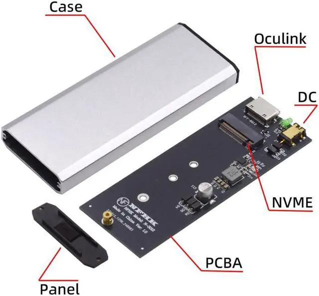 Alt view image 5 of 5 - xiwai Oculink SFF-8612 SFF-8611 to M.2 M-Key NGFF to NVME PCIe SSD 2280 Portable SSD Enclosure Adapter for Mainboard PCI-E SSD