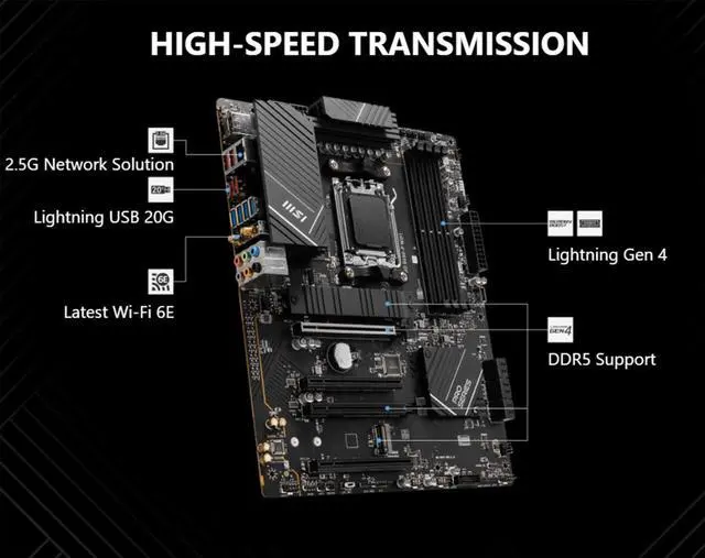 Alt view image 4 of 5 - INLAND CPU Motherboard AMD Ryzen 7 9700X 8-Core 16-Thread AM5 5.5 GHz Unlocked Desktop Processor with MSI PRO B650-P WiFi ProSeries Motherboard (ATX, DDR5, PCIe 4.0)