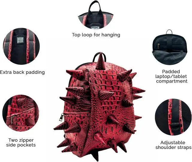 Alt view image 4 of 5 - Madpax Redtilian Spike Travel Daypack | Premium Backpack with 3D Design, Fits 13 Inch Laptop, Multiple Compartments, Lightweight & Water-Resistant | Ideal for Offices