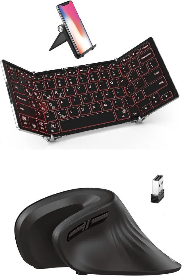 Main image of iClever BK05 Bluetooth Keyboard with 3-Color Backlight, Bluetooth 5.1 Multi-Device Foldable Keyboard with Aluminum Alloy Base for iOS Windows Android Tablets, Smartphones, Laptops, PC and More