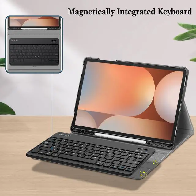 Alt view image 4 of 5 - Fintie Keyboard Case for Samsung Galaxy Tab S10 Plus 2024/ S9 FE Plus 5G 12.4 Inch 2023 with S Pen Holder, Slim Stand Cover Detachable Wireless Bluetooth Keyboard, Black