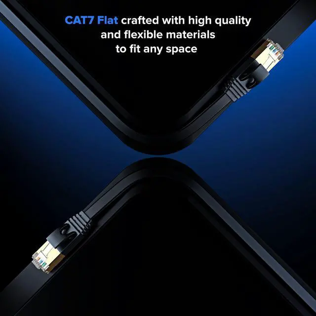 Alt view image 4 of 5 - Maximm Cable CAT7 Flat Ethernet Cable, 24 Pack (Multicolor, 10ft) 10 Gbps, 600 MHz, Shielded RJ45 Gold Connectors Ultra-Thin Flexible Design for Home & Office Networking