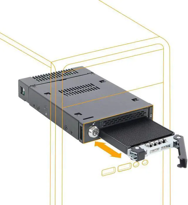 Main image of ICY DOCK M.2 PCIe 3.0/4.0 NVMe SSD Removable Mobile Rack Enclosure for External 3.5 Drive Bay | ToughArmor MB833M2K-B