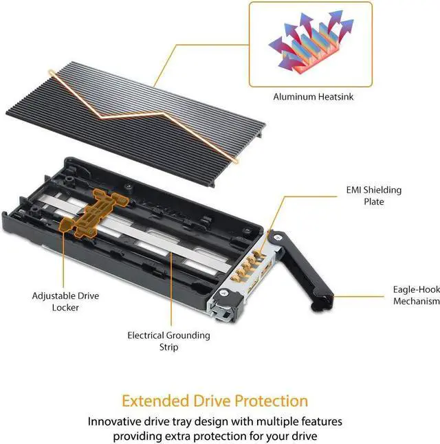 Alt view image 4 of 5 - ICY DOCK M.2 PCIe 3.0/4.0 NVMe SSD Removable Mobile Rack Enclosure for External 3.5 Drive Bay | ToughArmor MB833M2K-B