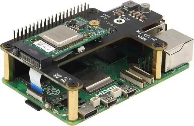 Alt view image 4 of 5 - Geekworm X1015 PCIe to M.2 HAT Key-M NVMe SSD Shield+Metal Case+ Active Cooler H505 for Raspberry Pi 5