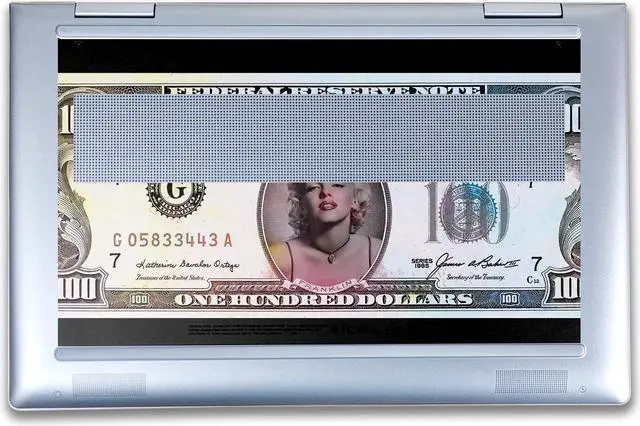 Alt view image 3 of 5 - Laptop Skin Compatible with HP Envy x360 14 (2023) - Monroe Currency - Premium 3M Vinyl Protective Wrap Decal Cover - Easy to Apply | Crafted in The USA by MightySkins