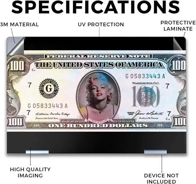 Alt view image 4 of 5 - Laptop Skin Compatible with HP Envy x360 14 (2023) - Monroe Currency - Premium 3M Vinyl Protective Wrap Decal Cover - Easy to Apply | Crafted in The USA by MightySkins