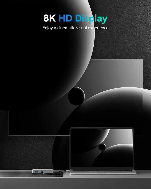 Alt view image 4 of 5 - Yottamaster 40Gbps USB4 Dock, Aluminum 5-in-1 USB C USB4 Hub with Triple Display, 85W PD Charging for MacBook, Dual Monitor Single 8K or Dual 4K@60Hz, Compatible with USB4, Thunderbolt 4/3 [YUB4]