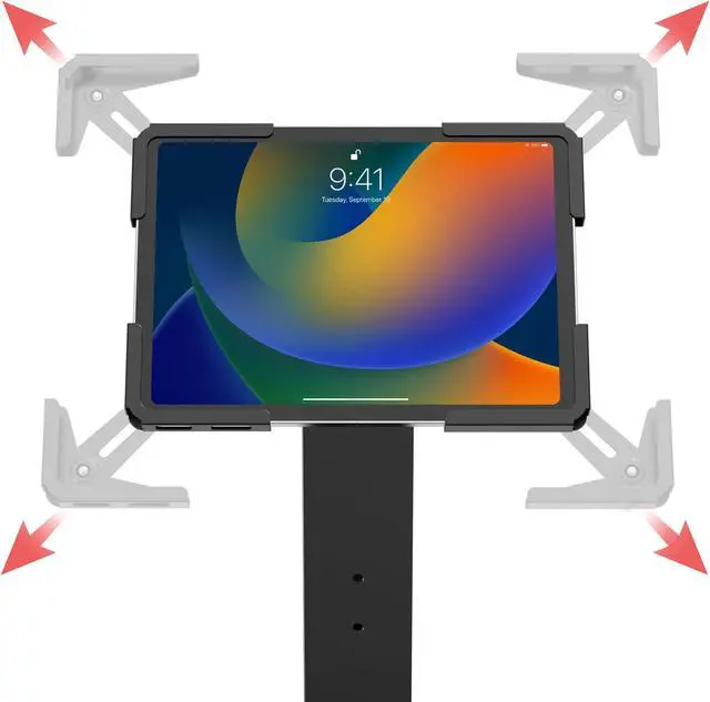 Alt view image 5 of 5 - CTA Digital Thin Profile Floor Stand with Universal Holder for iPad Tablets 9.7" - 12.9" Inches - Black - (PAD-CHKSUHB)