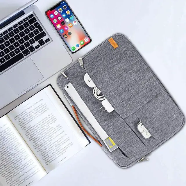Alt view image 5 of 5 - KINGSLONG 15.6 inch Laptop Sleeve Bag, Slim Lightweight Multiple Pockets Computer Cover Notebook Ultrabooks Carrying Case fit for Acer Asus Dell Lenovo HP, Grey