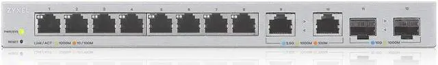 Alt view image 3 of 5 - Zyxel 12-Port Multi-Gigabit Ethernet Web Managed Switch | 2 x 2.5GB | 2 x 10G SFP+ Fiber | 8 x GbE Ports | Plug & Play | Desktop or Wall-Mount | Ethernet Splitter XGS1010-12
