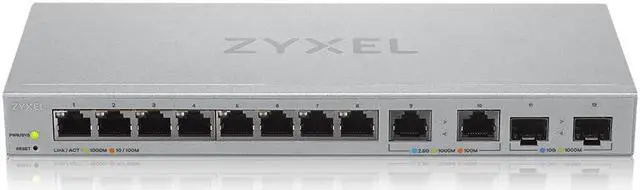 Alt view image 2 of 5 - Zyxel 12-Port Multi-Gigabit Ethernet Web Managed Switch | 2 x 2.5GB | 2 x 10G SFP+ Fiber | 8 x GbE Ports | Plug & Play | Desktop or Wall-Mount | Ethernet Splitter XGS1010-12