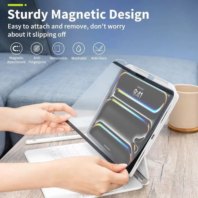 Alt view image 3 of 5 - SwitchEasy Magnetic SwitchPaper Screen Protector for 2024 iPad Pro 13" - Magnetic & Detachable Feel-Like Paper Designed for Drawing, Writing, Compatible with iPad Pro 13" 2024 (M4), Anti-Glare & Anti-