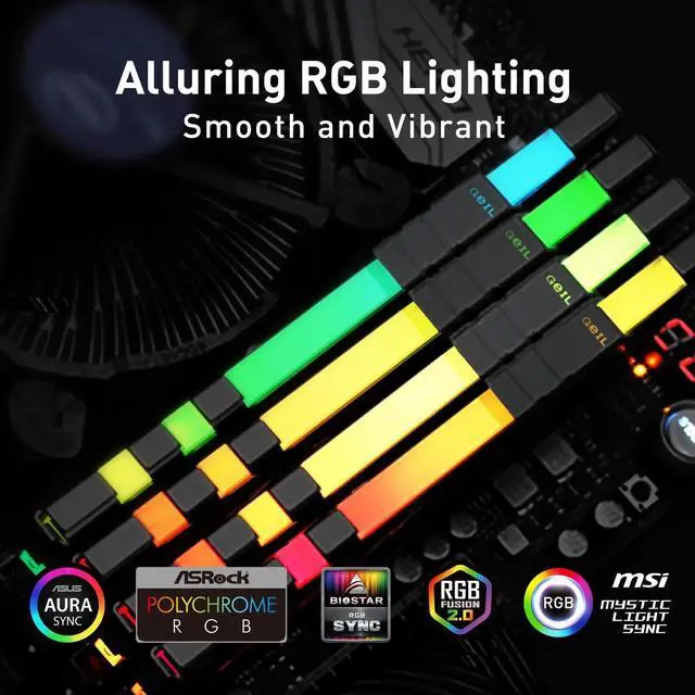 Alt view image 5 of 5 - GeIL EVO X II DDR4 RAM, 32GB (16GBx2) 3600MHz 1.35V XMP2.0, Intel/AMD Compatible, Long DIMM High Speed Desktop Memory, Hardcore Immersive Gaming/Multimedia Content Creation/Quality Live Streaming