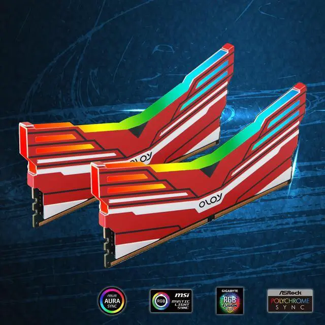 Alt view image 2 of 5 - OLOy DDR4 RAM 16GB (2x8GB) Warhawk Aura Sync RGB 2666 MHz CL19 1.2V 288-Pin Desktop Gaming UDIMM (MD4U082619BCDA)