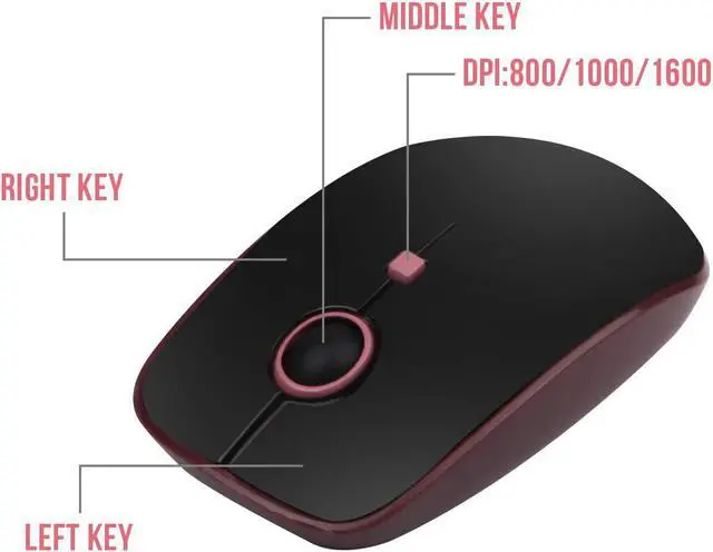 Alt view image 4 of 5 - Letton USB Retro Typewriter Keyboard, Wireless Full Size with 104 Colorful Round Key and Cute Mouse with 3 DPI, 2.4GHz for Office Computer Laptop Mac PC-Black