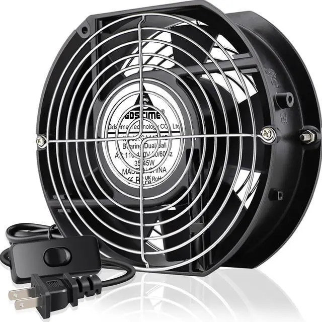 Main image of GDSTIME Axial Fan 17251, 110V 120V AC 172mm x 150mm x 51mm Dual Ball Bearing High Speed for DIY Cooling Ventilation Exhaust Projects