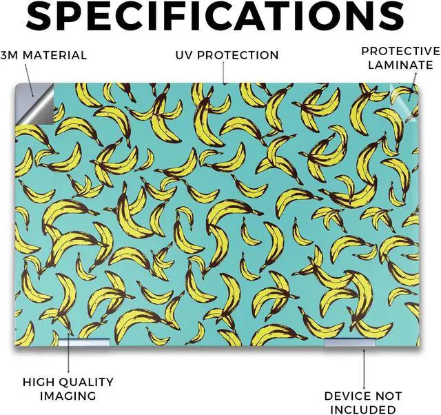 Alt view image 4 of 5 - Laptop Skin Compatible with HP Envy x360 14 (2023) - Bananas - Premium 3M Vinyl Protective Wrap Decal Cover - Easy to Apply | Crafted in The USA by MightySkins