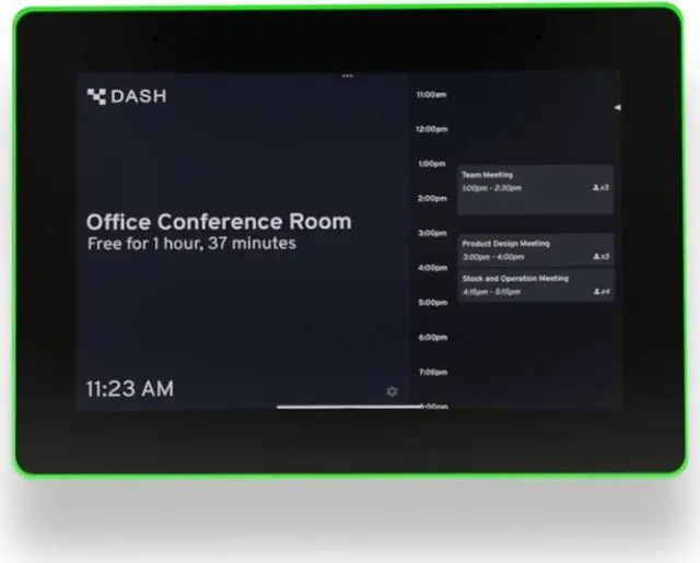 Main image of PoE Texas 8-Inch Touchscreen Conference Room Scheduler Tablet with Power Over Ethernet, USB & Color Changing LED Status Ring - Meeting Room Touch Screen Digital Display - Syncs with Business Calendar